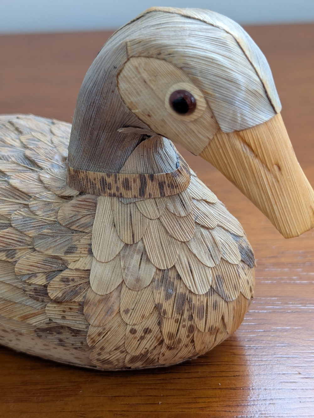 Vintage Handmade Corn Husk Duck Decoys in Natural Brown - Decorative Home Accent - Picture 7 of 16